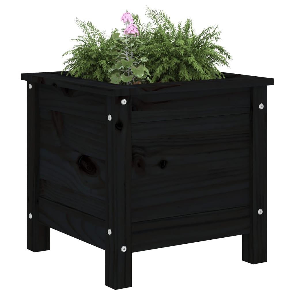 Vidaxx Pflanzgefäß 40x40x39 cm massives Kiefernholz schwarz