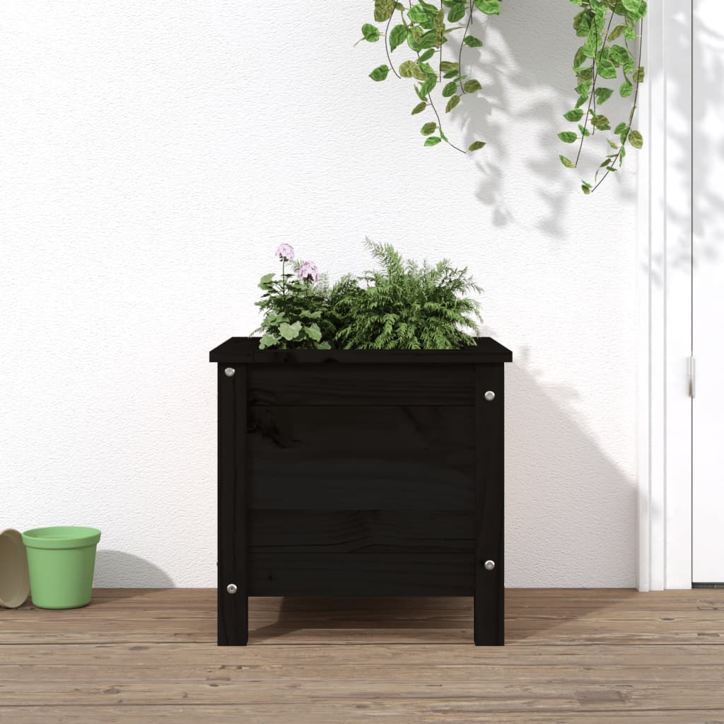 Vidaxx Pflanzgefäß 40x40x39 cm massives Kiefernholz schwarz