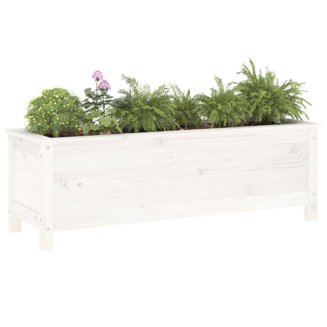 Vidaxx Pflanzgefäß erhöht 119,5x40x39 cm massives Kiefernholz weiß