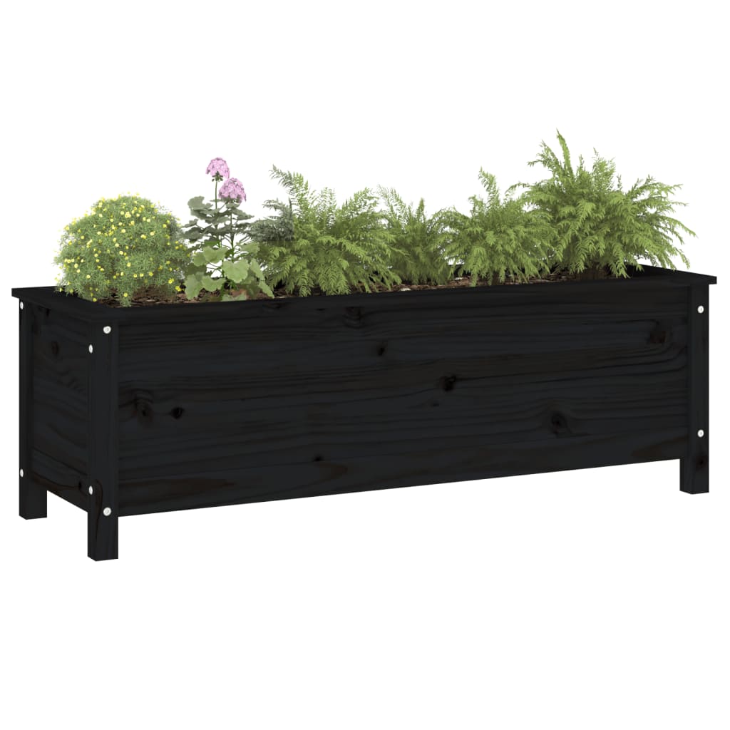 Vidaxl Planter höjde 119,5x40x39 cm solid tallsvart