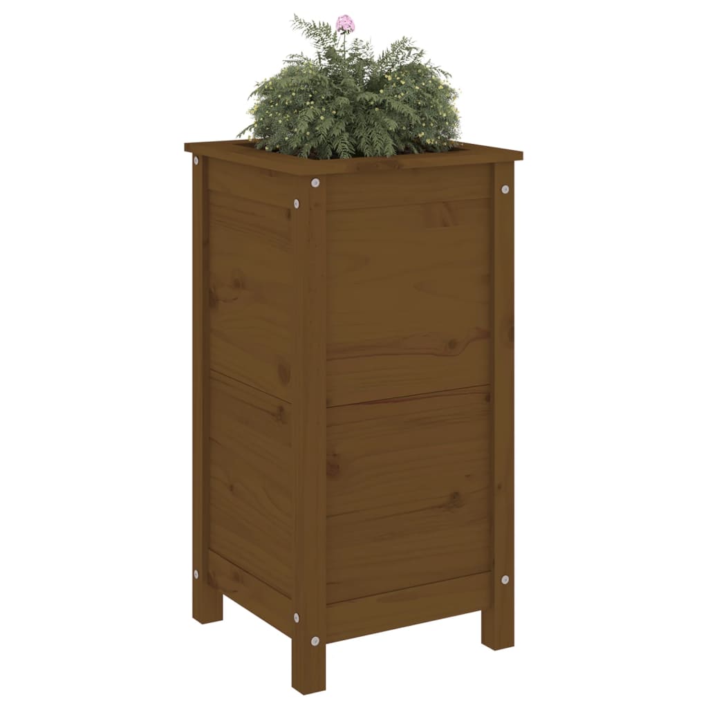Vidaxx Pflanzgefäß 40x40x78 cm massives Kiefernholz honigbraun