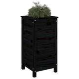Vidaxx Pflanzgefäß 40x40x78 cm massives Kiefernholz schwarz