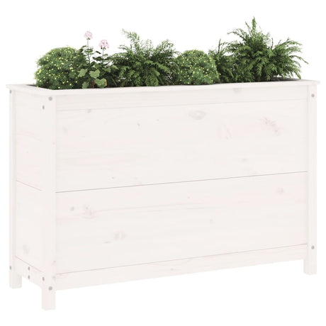 Vidaxx Pflanzgefäß erhöht 119,5x40x78 cm massives Kiefernholz weiß