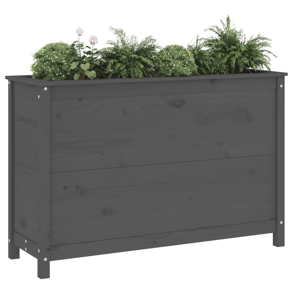 Vidaxx Pflanzgefäß erhöht 119,5x40x78 cm massives Kiefernholz grau