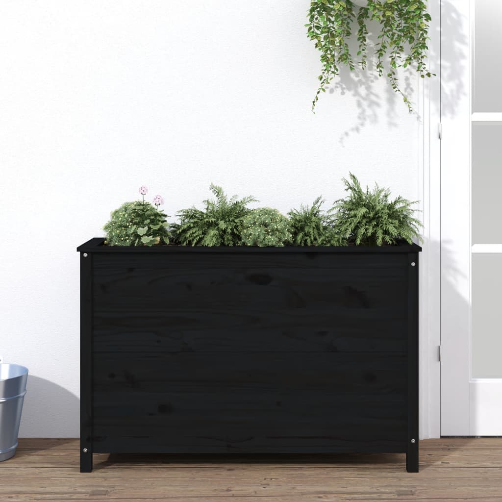 Vidaxl Planter erhéicht 119,5x40x78 cm festen Piste schwaarz