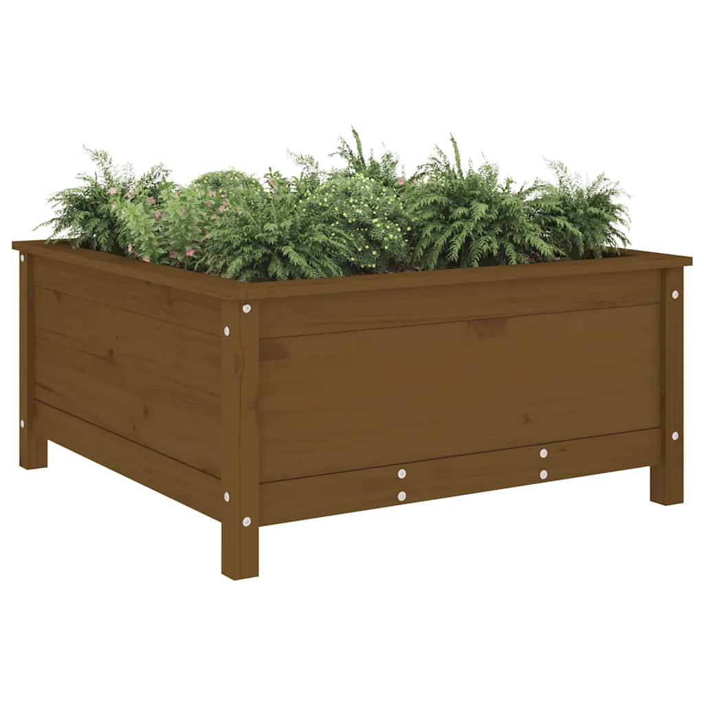 Vidaxx Pflanzgefäß 82,5x82,5x39 cm massives Kiefernholz honigbraun