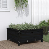 Vidaxx Pflanzgefäß 82,5x82,5x39 cm massives Kiefernholz schwarz