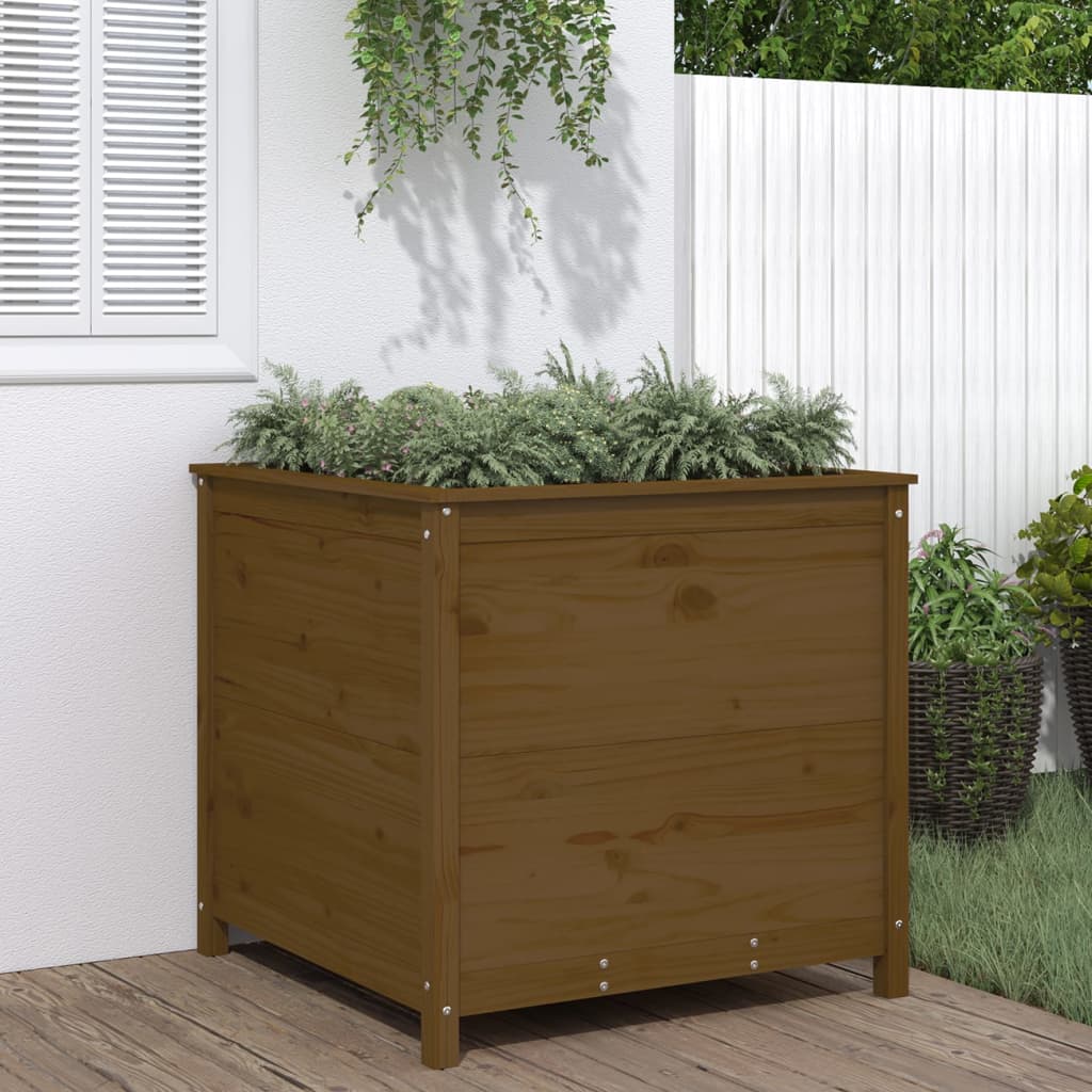 Vidaxx Pflanzgefäß 82,5x82,5x78 cm massives Kiefernholz honigbraun