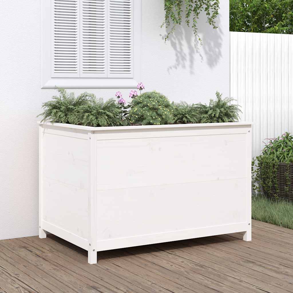 Vidaxx Pflanzgefäß erhöht 119,5x82,5x78 cm massives Kiefernholz weiß