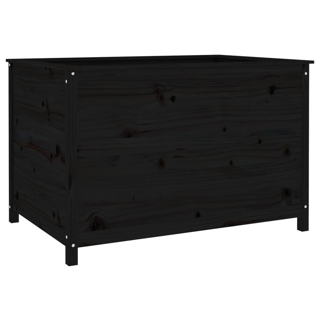 Vidaxx Pflanzgefäß erhöht 119,5x82,5x78 cm massives Kiefernholz schwarz