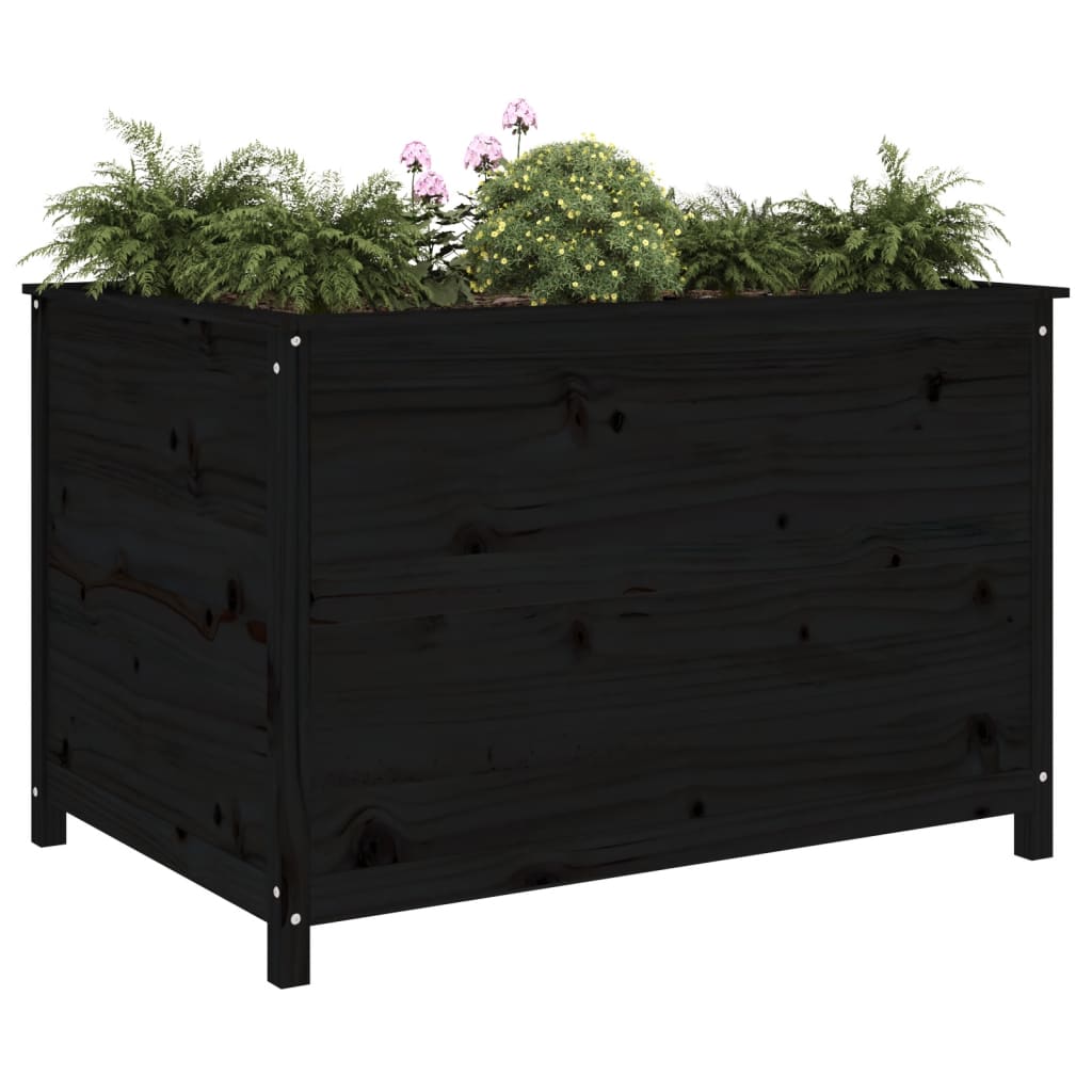 Vidaxx Pflanzgefäß erhöht 119,5x82,5x78 cm massives Kiefernholz schwarz