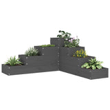 VidaXL Pflanzgefäß 4-lagig 80,5x79x36 cm massives Kiefernholz grau