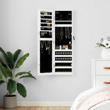 Vidaxx Schmuckschrank mit Spiegel zur Wandmontage 30x8,5x106 cm weiß