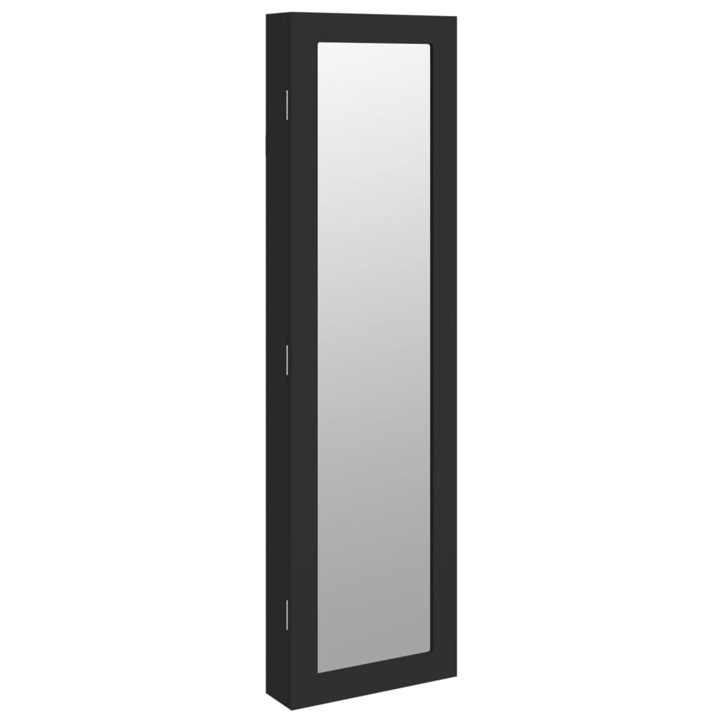 VidaXL Schmuckschrank mit Spiegel zur Wandmontage 30x8,5x106 cm schwarz