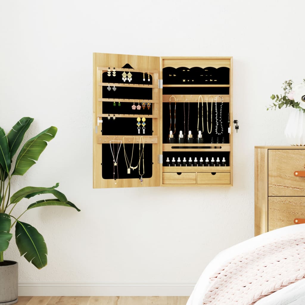 Vidaxx Schmuckschrank mit Spiegel zur Wandmontage 37,5x10x67 cm