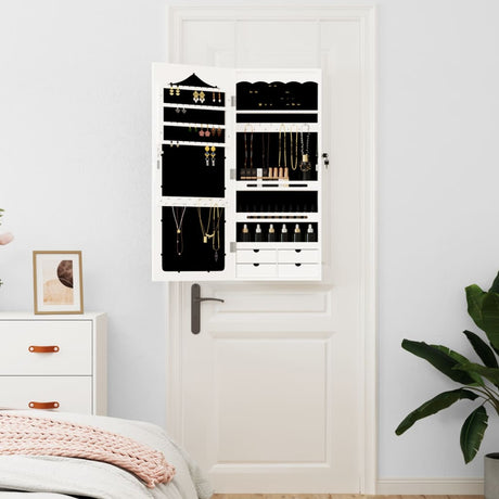 Vidaxx Schmuckschrank mit Spiegel zur Wandmontage 37,5x10x90 cm weiß