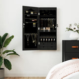 Vidaxx Schmuckschrank mit Spiegel zur Wandmontage 37,5x10x90 cm schwarz