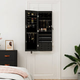 Vidaxx Schmuckschrank mit Spiegel zur Wandmontage 37,5x10x106 cm schwarz