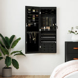 Vidaxx Schmuckschrank mit Spiegel zur Wandmontage 37,5x10x106 cm schwarz