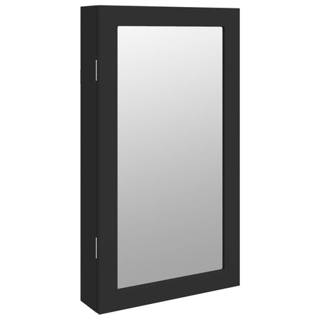 Vidaxx Schmuckschrank mit Spiegel und LED-Wandmontage in Schwarz