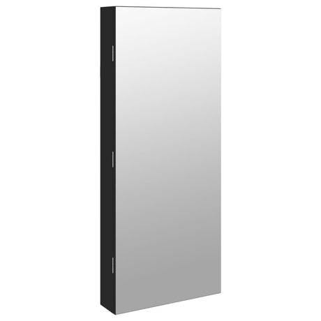 Vidaxx Schmuckschrank mit Spiegel und LED-Wandmontage in Schwarz