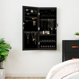 Vidaxx Schmuckschrank mit Spiegel und LED-Wandmontage in Schwarz