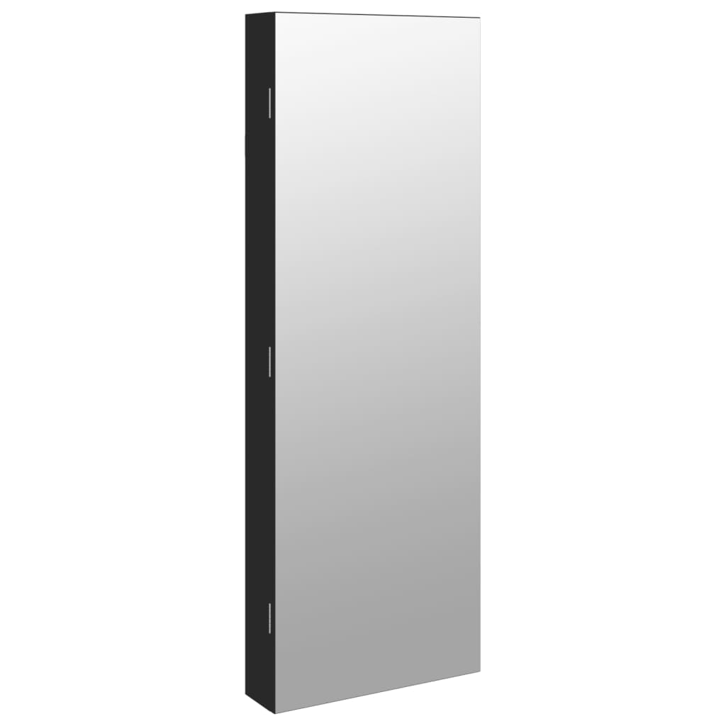 Vidaxx Schmuckschrank mit Spiegel und LED-Wandmontage in Schwarz
