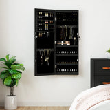 Vidaxx Schmuckschrank mit Spiegel und LED-Wandmontage in Schwarz