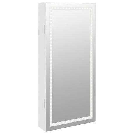 Vidaxx Schmuckschrank mit Spiegel und LED-Wandmontage weiß