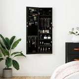 Vidaxx Schmuckschrank mit Spiegel und LED-Wandmontage in Schwarz