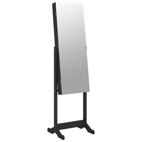 Vidaxx Schmuckschrank mit Spiegel freistehend 42x38x152 cm schwarz