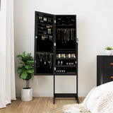 VidaXL Schmuckschrank mit Spiegel und LED-Beleuchtung freistehend schwarz