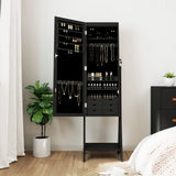 VidaXL Schmuckschrank mit Spiegel und LED-Beleuchtung freistehend schwarz