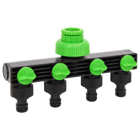Vidaxx Wasserhahnadapter 4-Wege 19,5x6x11 cm ABS PP grün und schwarz