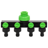Vidaxx Wasserhahnadapter 4-Wege 19,5x6x11 cm ABS PP grün und schwarz