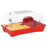 Vidaxl hamsterkooi 57x33x26 cm polypropeen rood