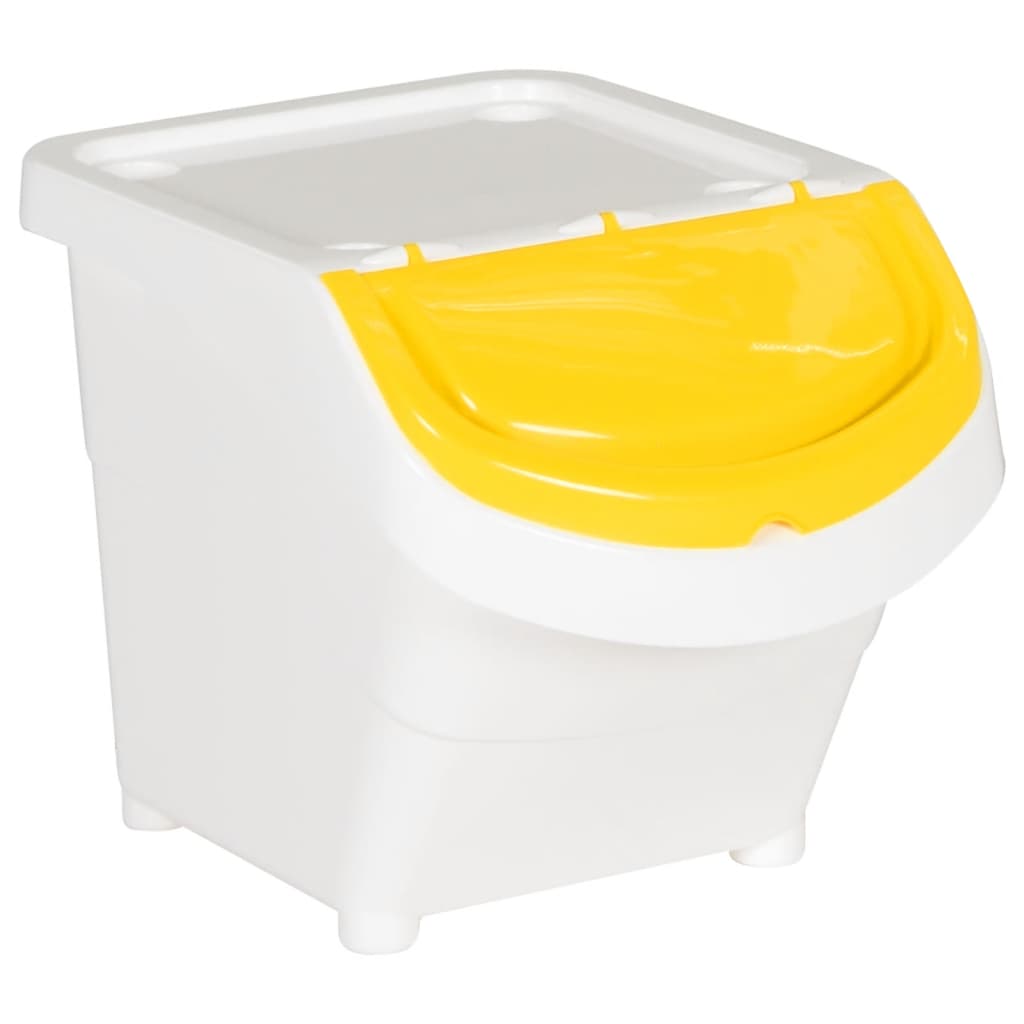 Vidaxl Waste Bins con tapas apilables 3 st PP 78 L White