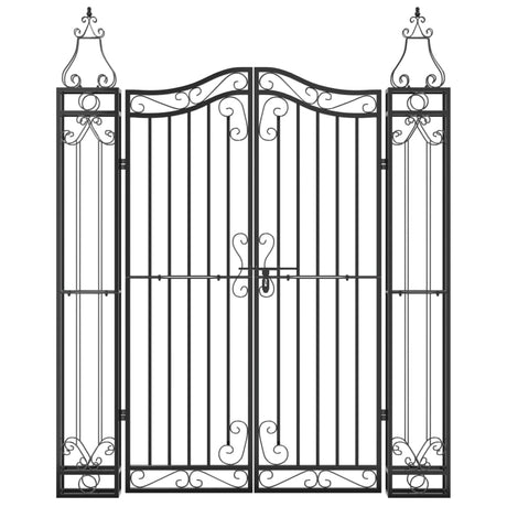 Vidaxl poort 121x8x150 cm smeedijzer zwart