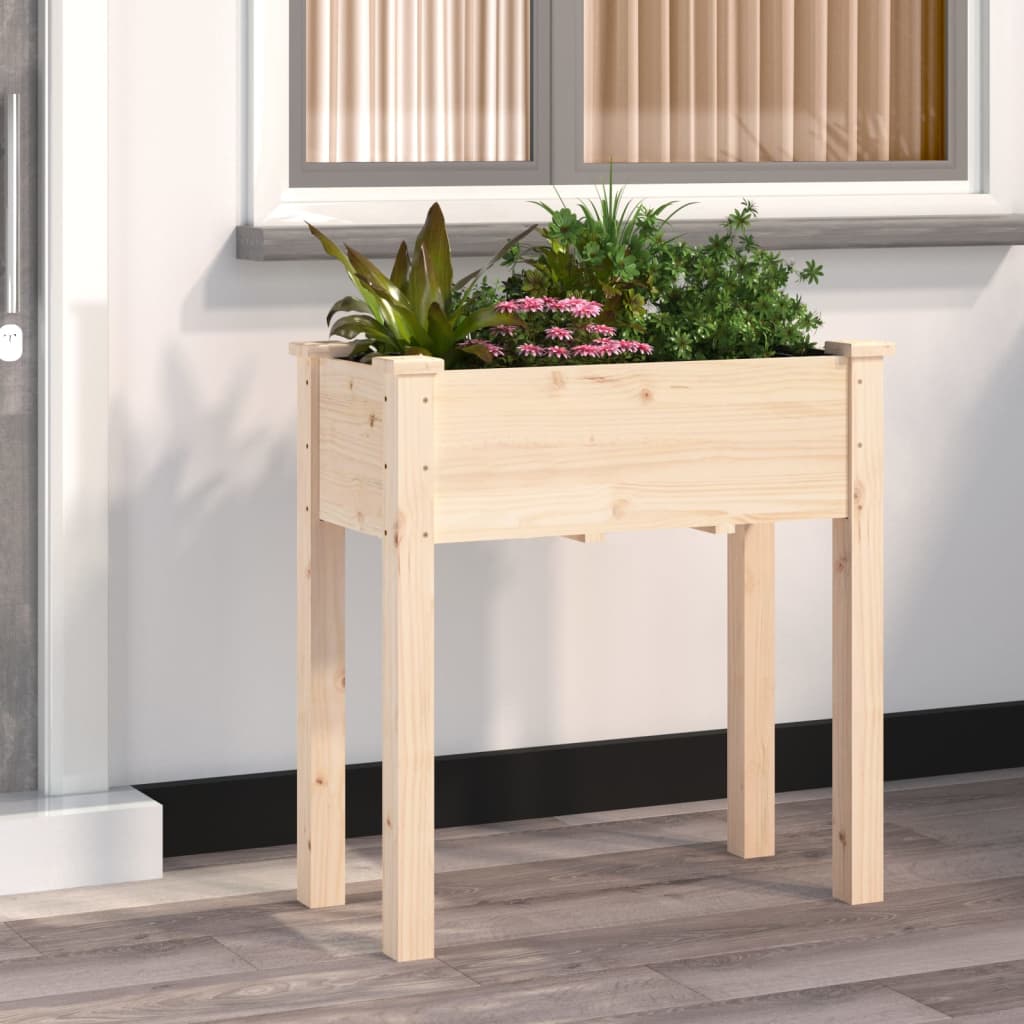 Vidaxx Pflanzgefäß mit Futter 71x37x76 cm aus massivem Kiefernholz