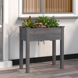VidaXL Pflanzgefäß mit Futter 71x37x76 cm massives Kiefernholz grau