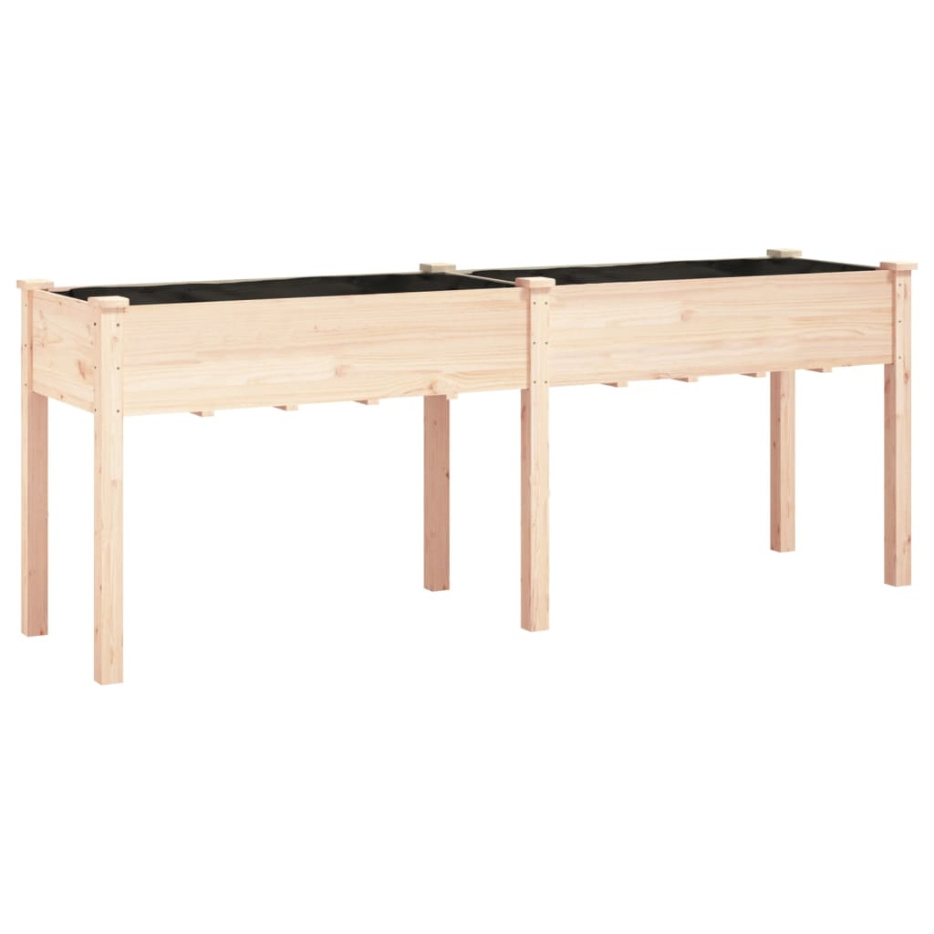 Vidaxx Pflanzgefäß mit Futter 203x53x76 cm aus massivem Kiefernholz
