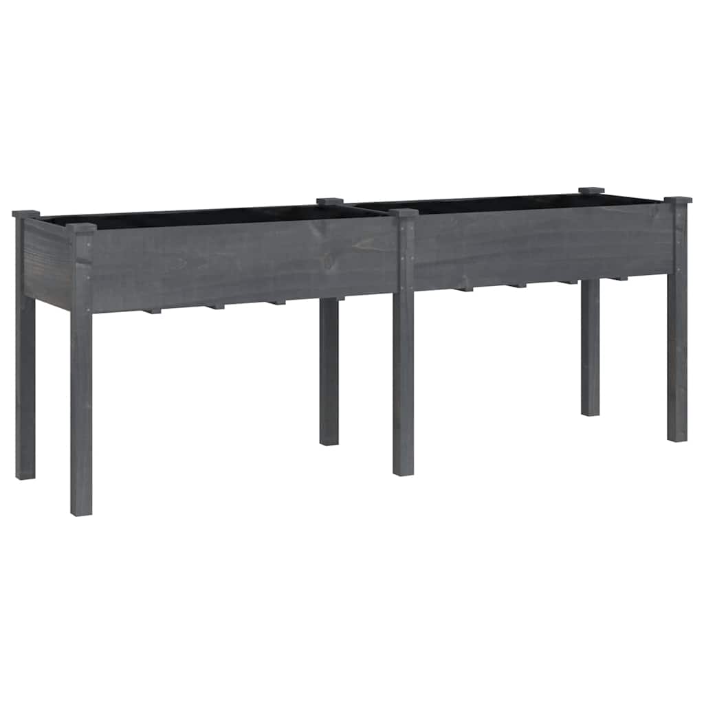 Vidaxx Pflanzgefäß mit Futter 203x53x76 cm massives Kiefernholz grau