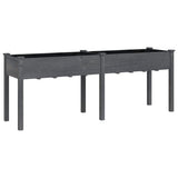 Vidaxx Pflanzgefäß mit Futter 203x53x76 cm massives Kiefernholz grau