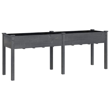 Vidaxx Pflanzgefäß mit Futter 203x53x76 cm massives Kiefernholz grau