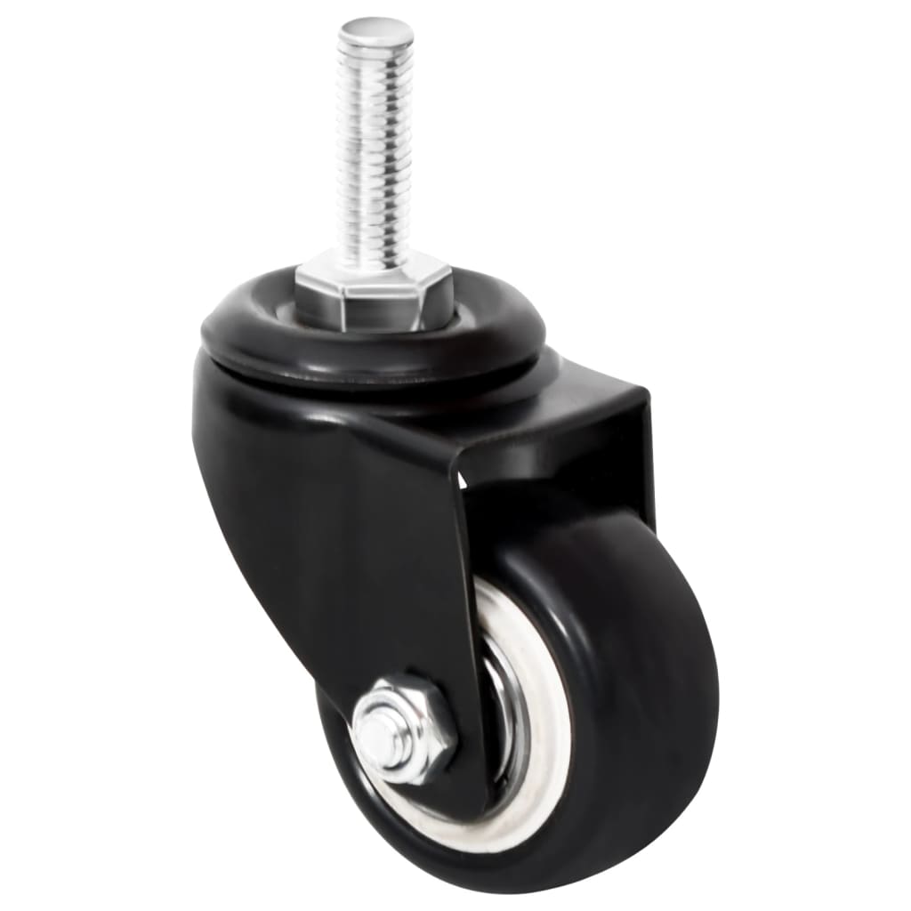 VidaXL Räder für Pflanzgefäß 4 Stück 8x3,5x8 cm Eisen schwarz