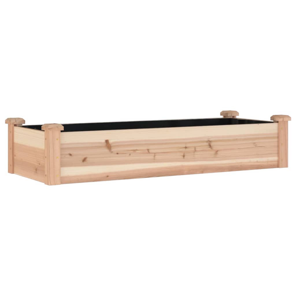 Planteur Vidaxl élevé avec une doublure 120x45x25 cm de bois solide solide