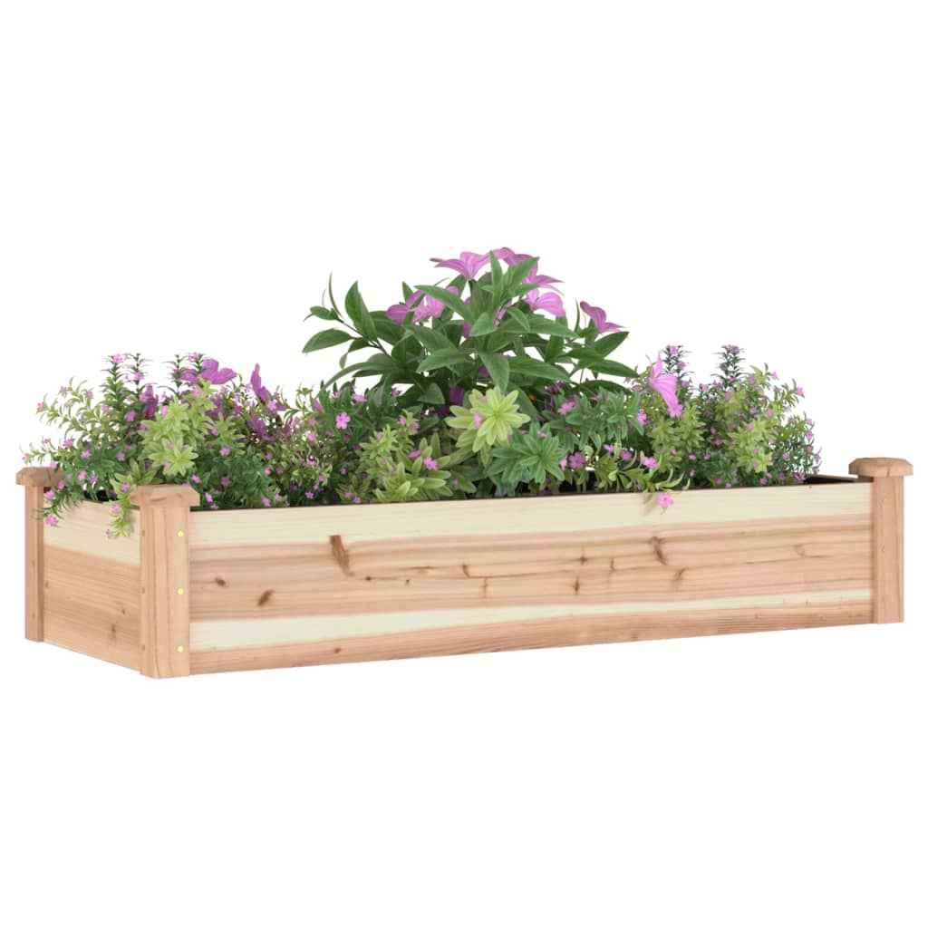 Planteur Vidaxl élevé avec une doublure 120x45x25 cm de bois solide solide