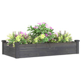 Vidaxl Planter hævet med foring 120x60x25 cm fyrretræ -træ grå