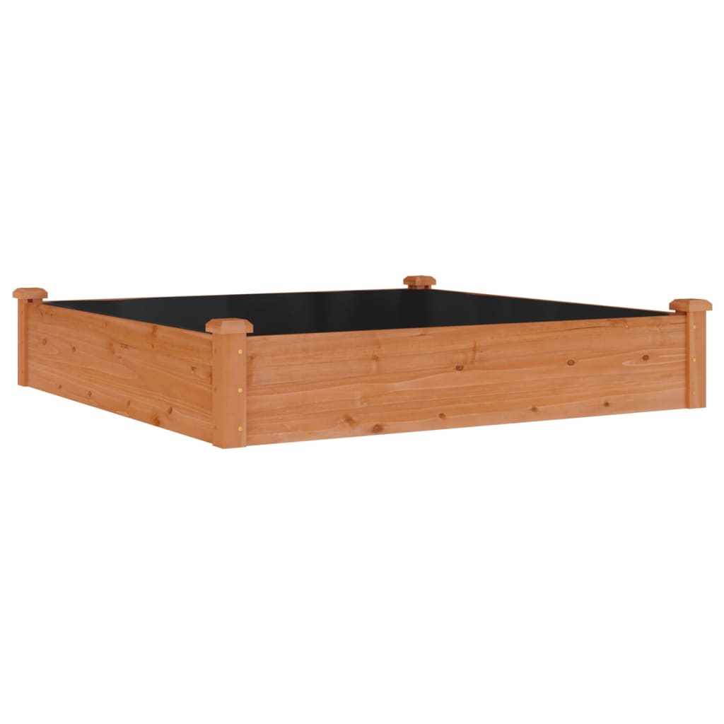 Vidaxl planter hævet med foring 120x120x25 cm fyrretræ brun brun