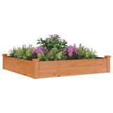 Vidaxl planter hævet med foring 120x120x25 cm fyrretræ brun brun